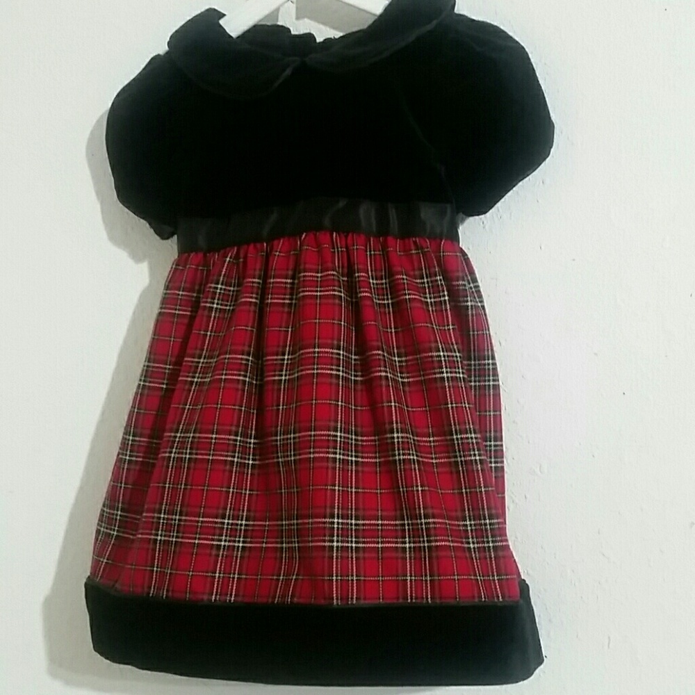🌻SWEET IVY Velvet Plaid Dress 18m